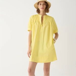 J. Crew Short-sleeve mini shirtdress in cotton poplin yellow BP881 Size S